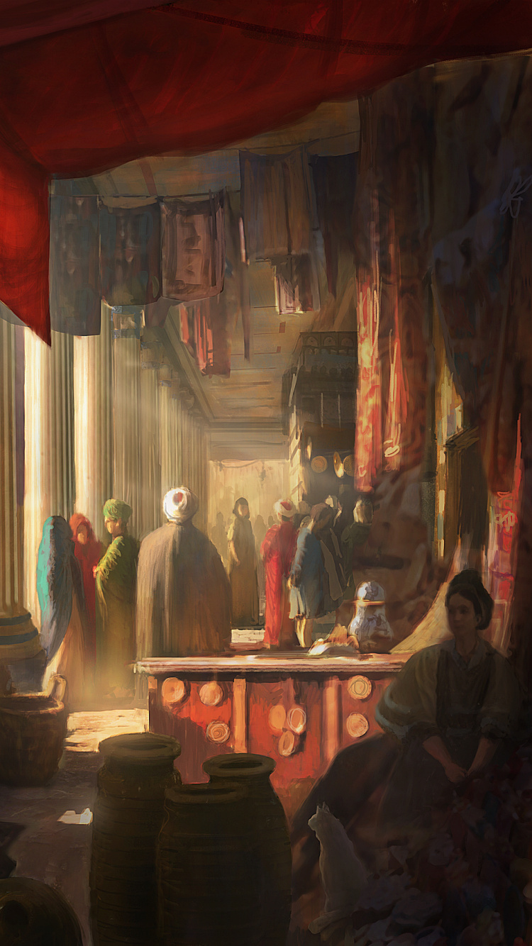 Assassins Creed Origins, Ubisoft, Work of Art, Art, Painting. Wallpaper in 750x1334 Resolution