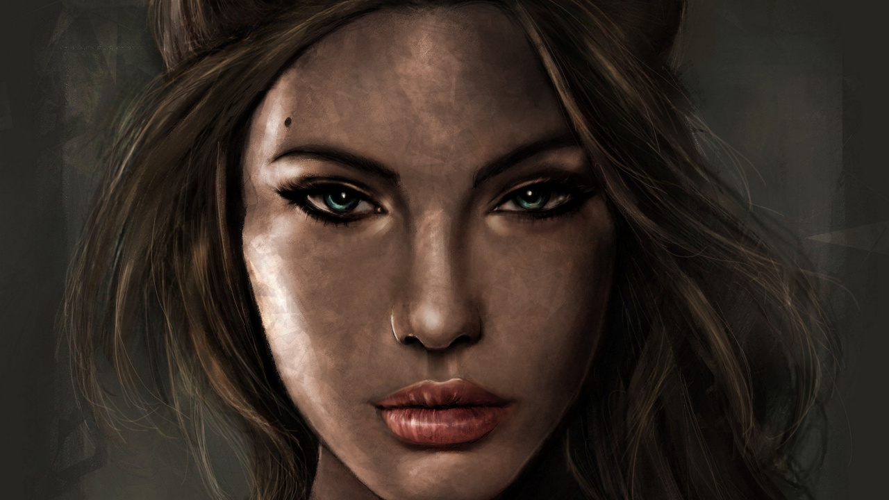 安吉丽娜*朱莉, 盗墓者, 古墓丽影, 劳拉, 肖像 壁纸 1280x720 允许