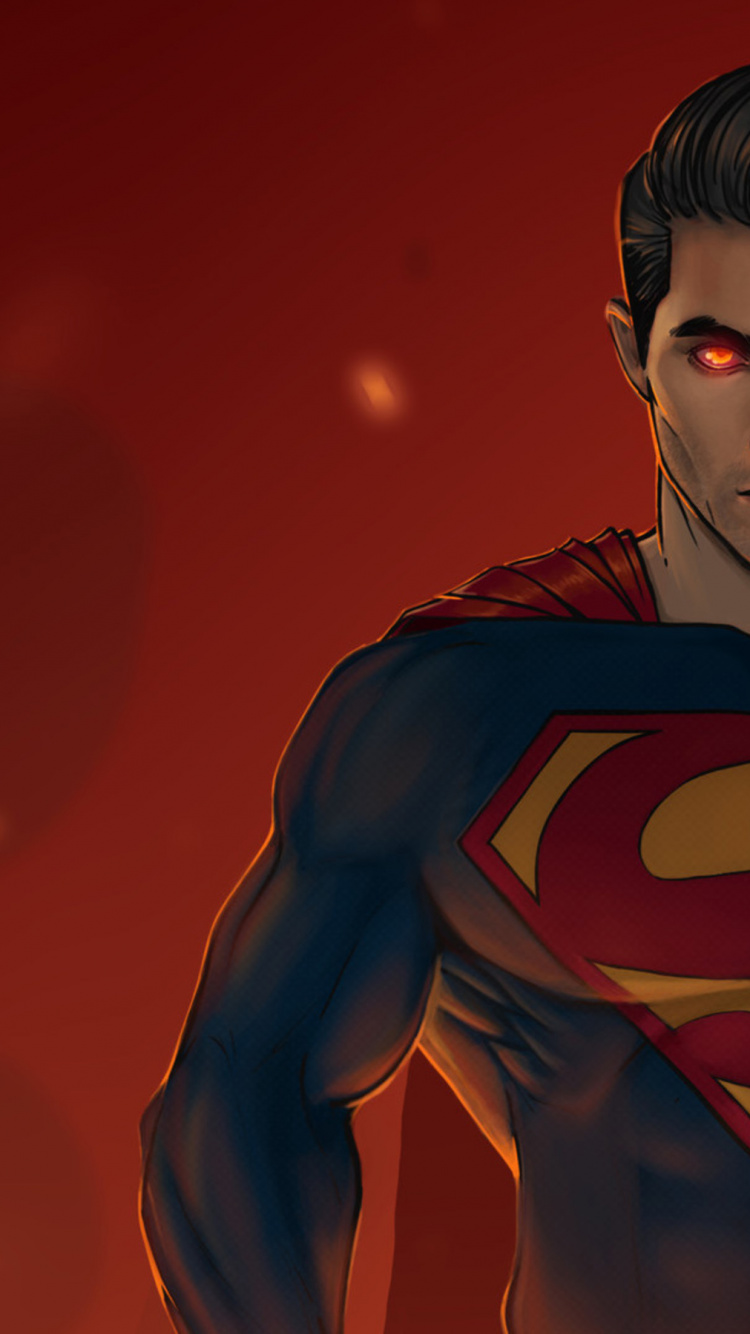 Homme en Costume de Superman Rouge et Bleu. Wallpaper in 750x1334 Resolution