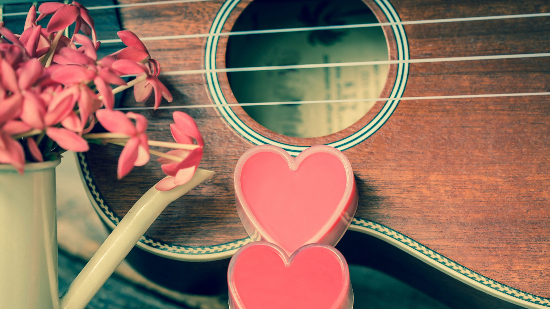 Guitare, Cœur, Amour, Illustration. Wallpaper in 1920x1080 Resolution