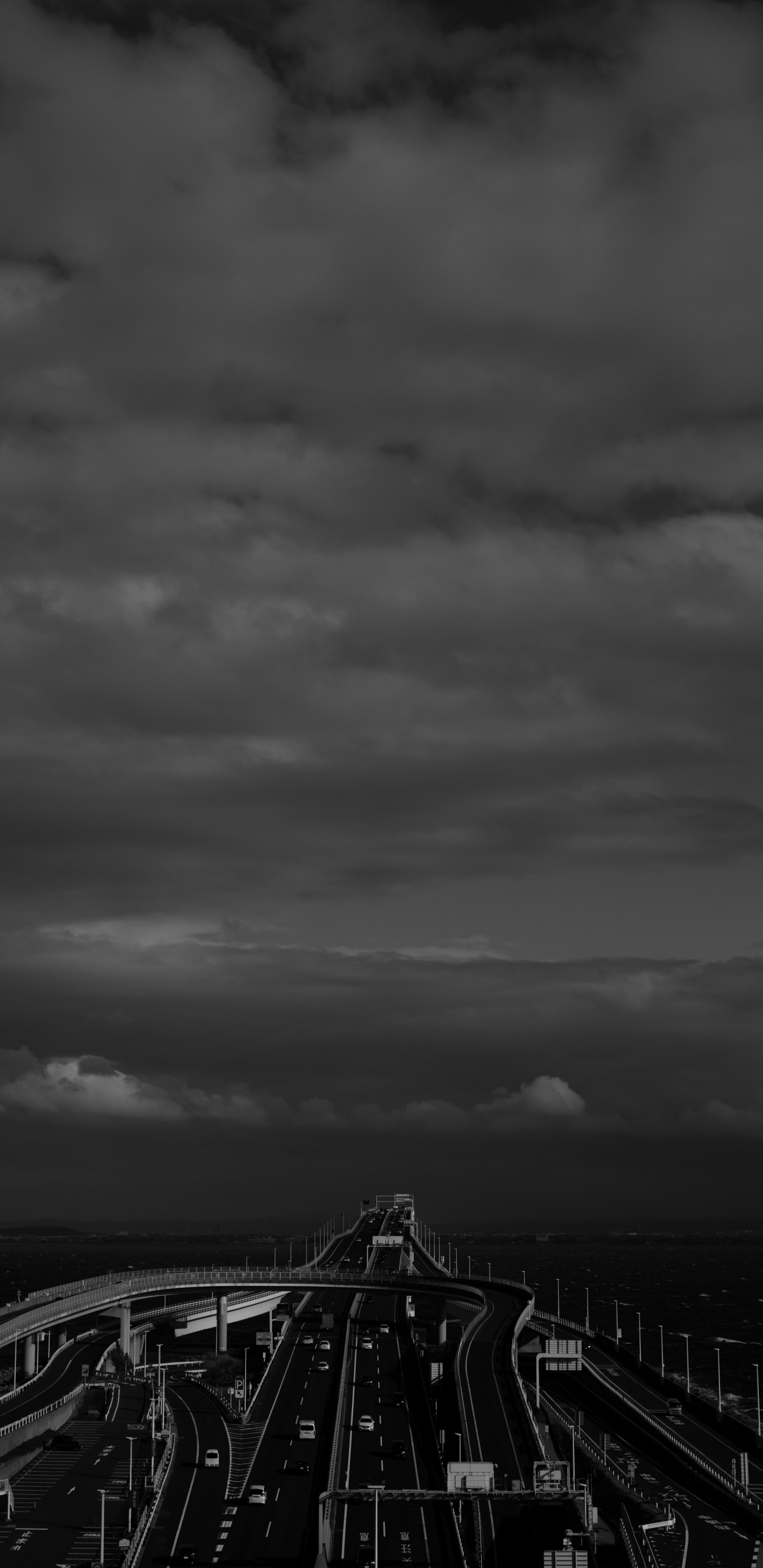 黑色和白色的, 黑色的, 白色, 单色模式, 风暴 壁纸 1440x2960 允许