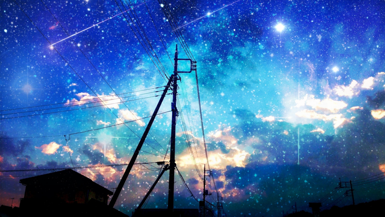 Anime, Star, Landscape, Theatrical Scenery, Landscape Painting. Wallpaper in 1280x720 Resolution