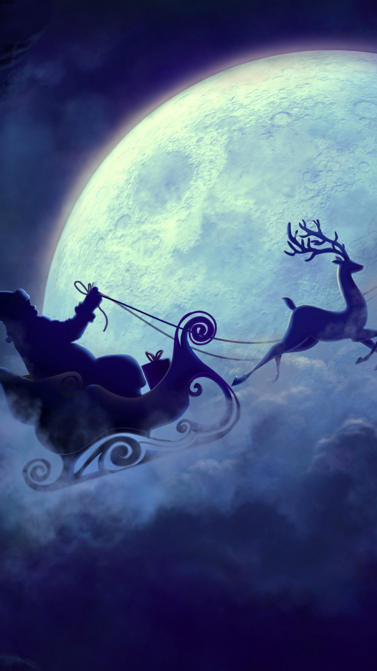 Weihnachtsmann, Weihnachten, Rentier, Atmosphäre, Raum. Wallpaper in 750x1334 Resolution