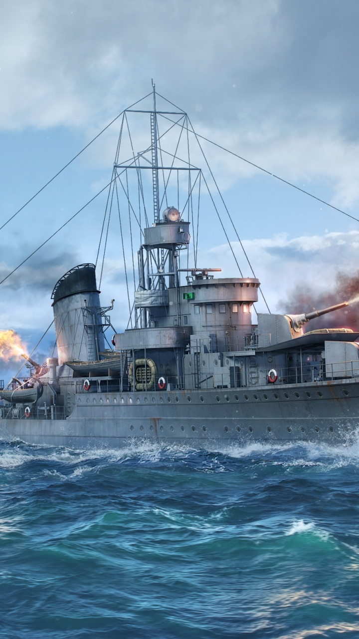 Welt Der Kriegsschiffe, Zerst, Kriegsschiff, Wargaming, World of Tanks. Wallpaper in 720x1280 Resolution