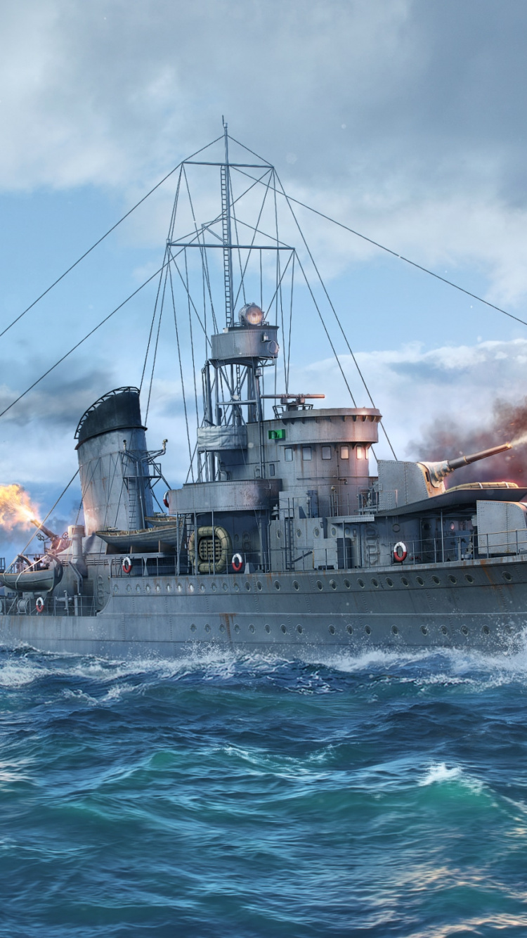 Welt Der Kriegsschiffe, Zerst, Kriegsschiff, Wargaming, World of Tanks. Wallpaper in 750x1334 Resolution
