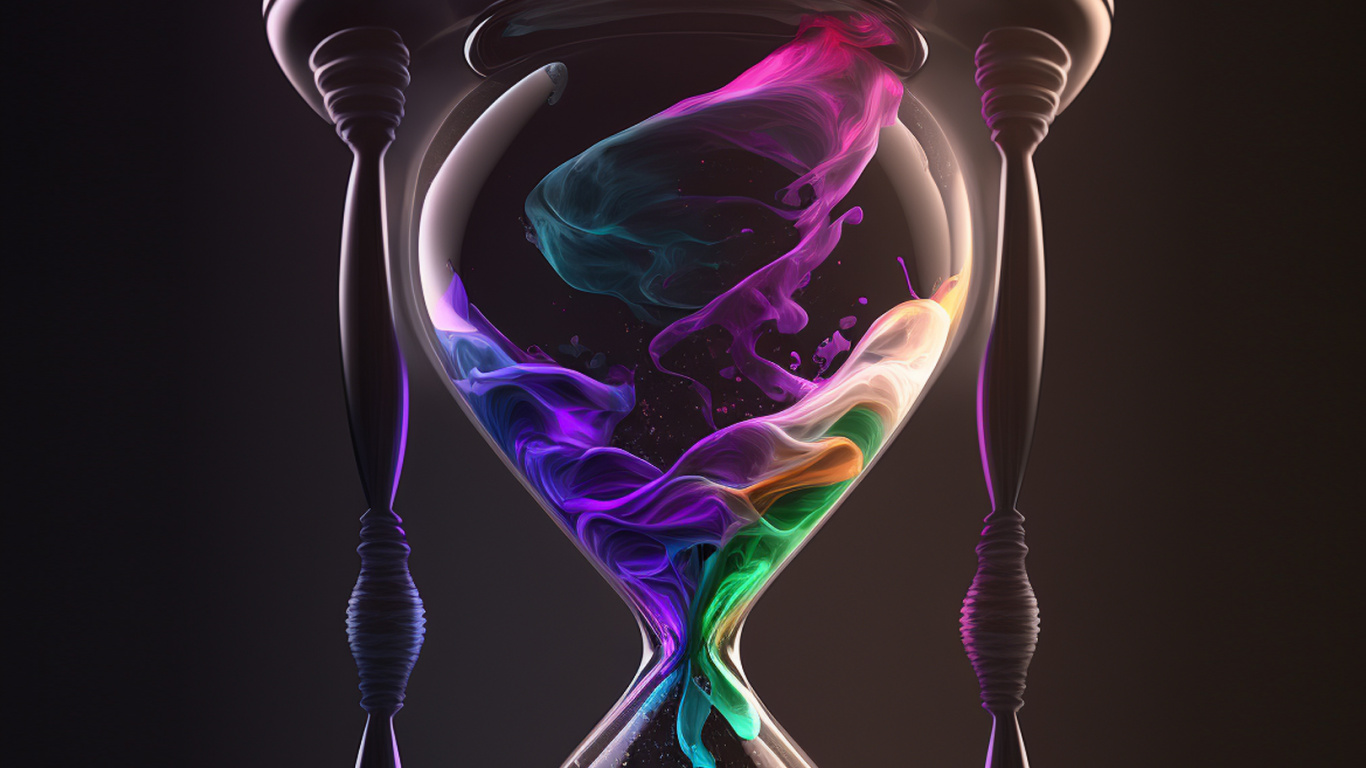 Champagne Stemware, Hourglass, Clock, Still Life, Glass. Wallpaper in 1366x768 Resolution