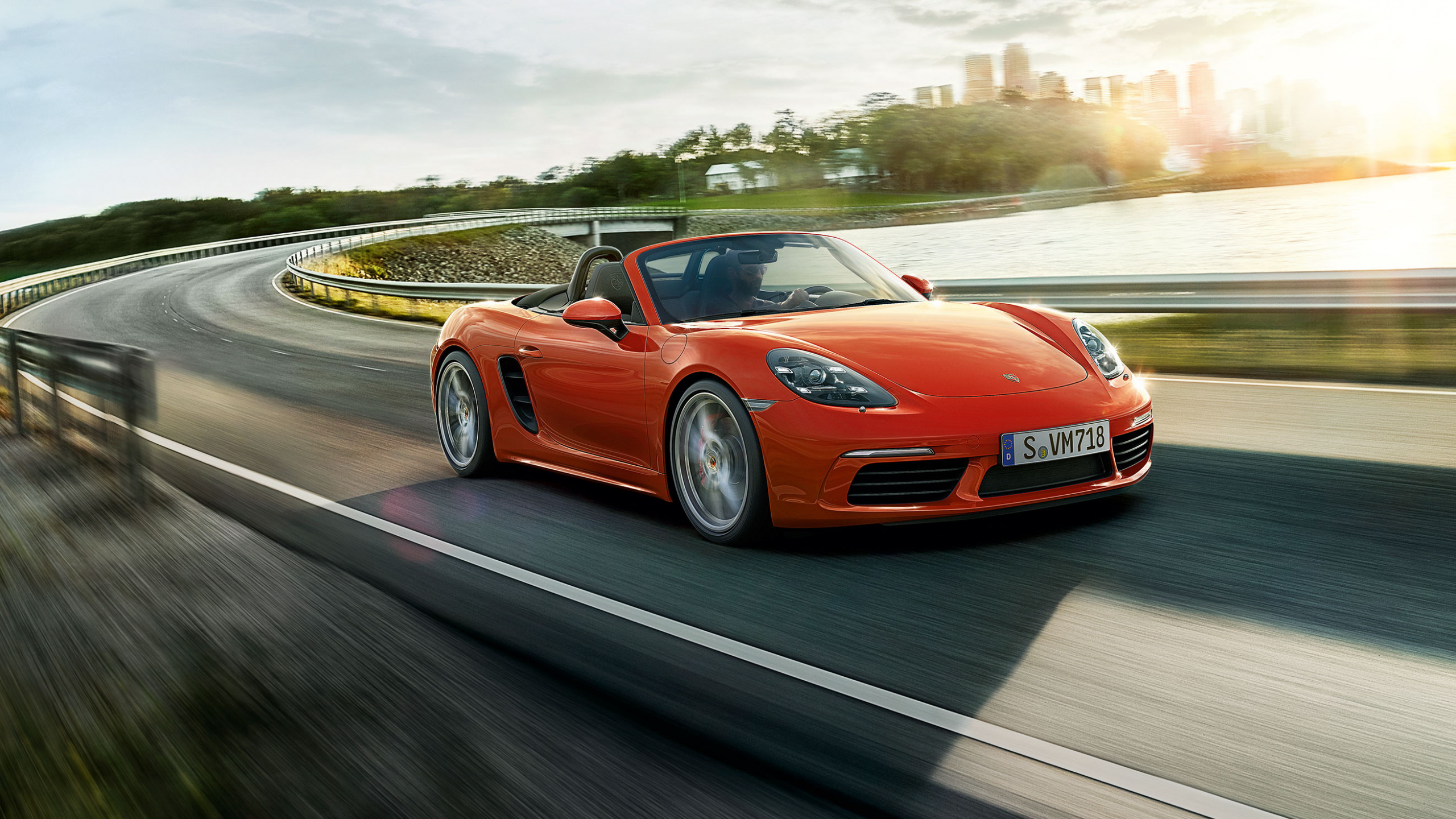 Ferrari Rouge 458 Italia Sur Route Pendant la Journée. Wallpaper in 2560x1440 Resolution