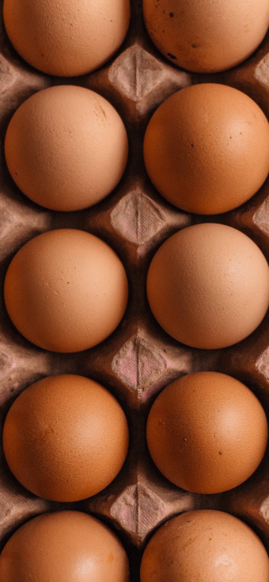 Brown Egg Tray on Brown Wooden Table. Wallpaper in 1125x2436 Resolution