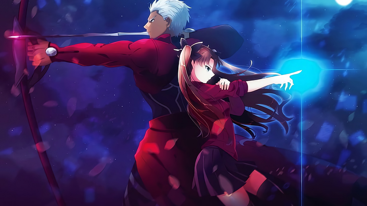 Archer, Rin Tohsaka, Shirou Emiya, Saber, Lancer. Wallpaper in 1280x720 Resolution