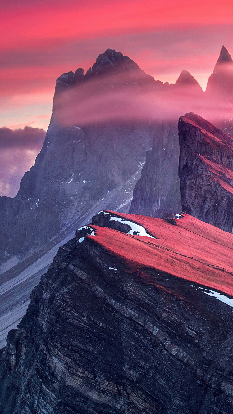 Dolomiten, Cloud, Atmosphäre, Ökoregion, Naturlandschaft. Wallpaper in 750x1334 Resolution