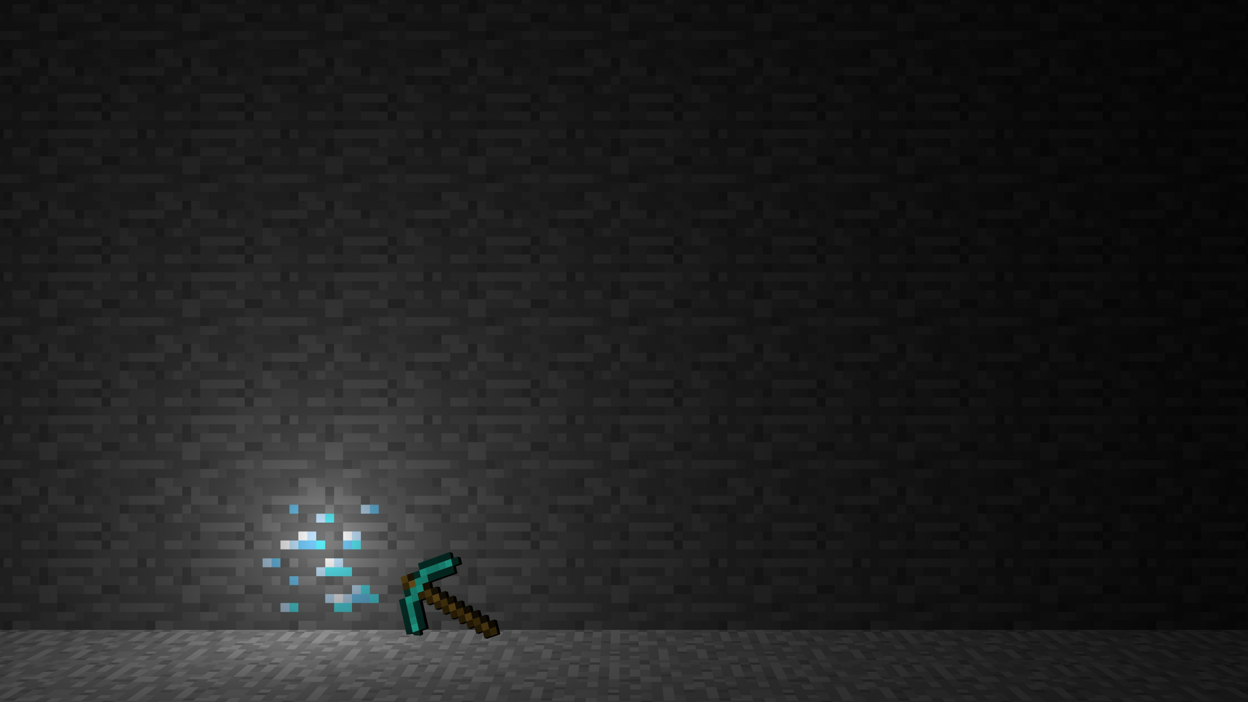 Minecraft, Noir, Green, Obscurité, Animation. Wallpaper in 2560x1440 Resolution