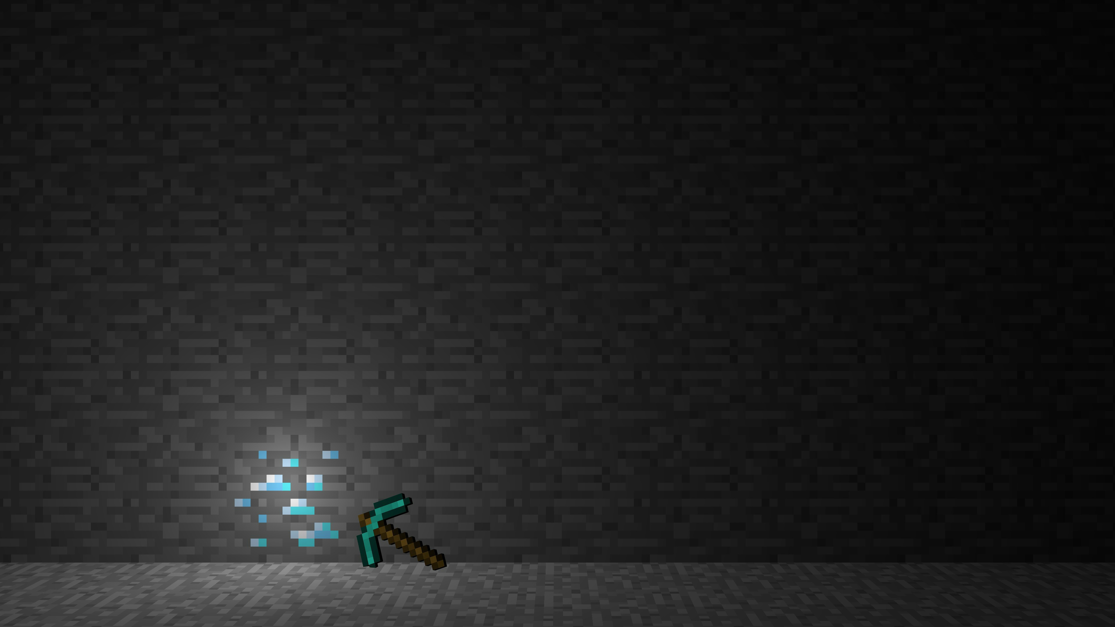 Minecraft, Noir, Green, Obscurité, Animation. Wallpaper in 3840x2160 Resolution