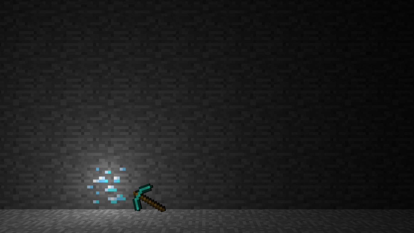 Minecraft, Schwarz, Gr, Animation, Games. Wallpaper in 1366x768 Resolution