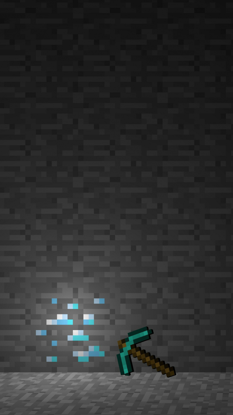 Minecraft, Schwarz, Gr, Animation, Games. Wallpaper in 750x1334 Resolution