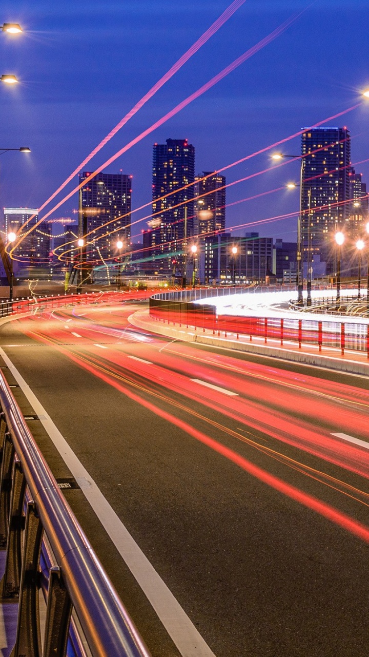 Time Lapse Photography of Cars on Road During Night Time. Wallpaper in 720x1280 Resolution