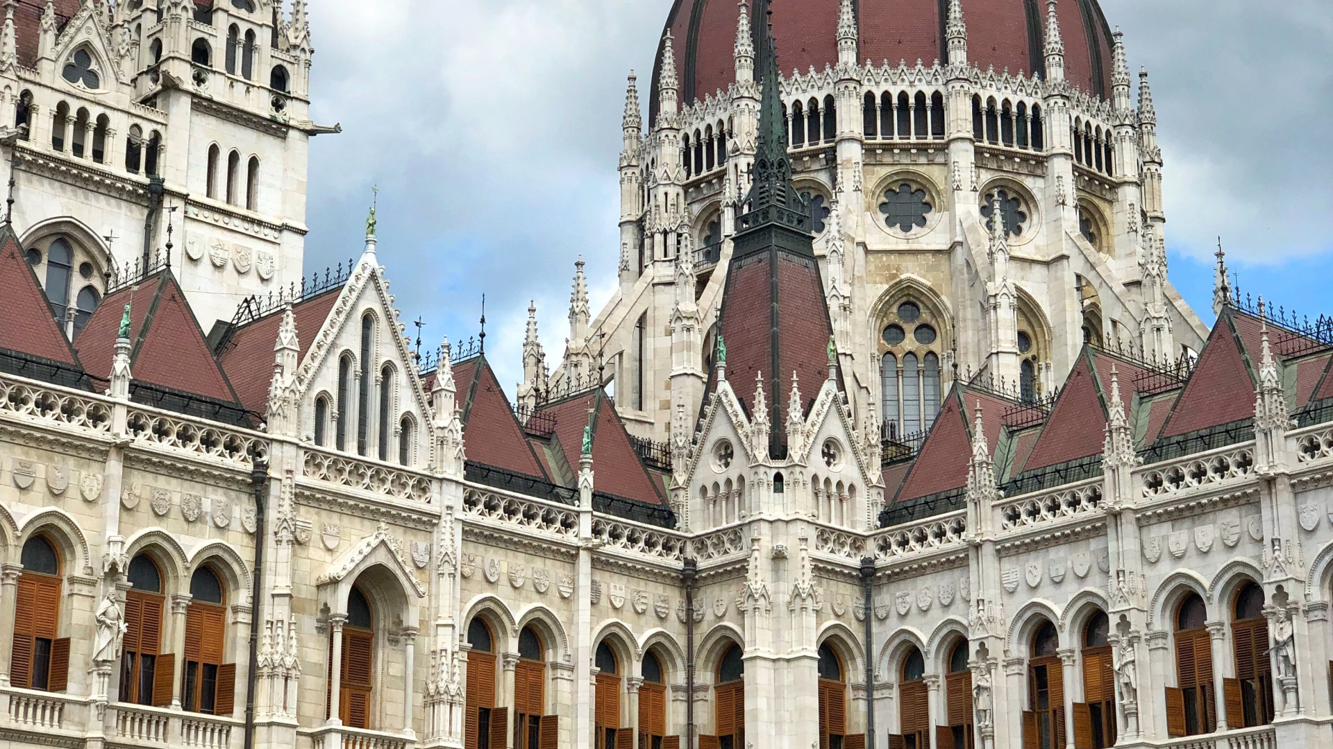 Budapest, Hungarian Parliament Building, Nature, Mountainous Landforms, Architecture. Wallpaper in 1920x1080 Resolution