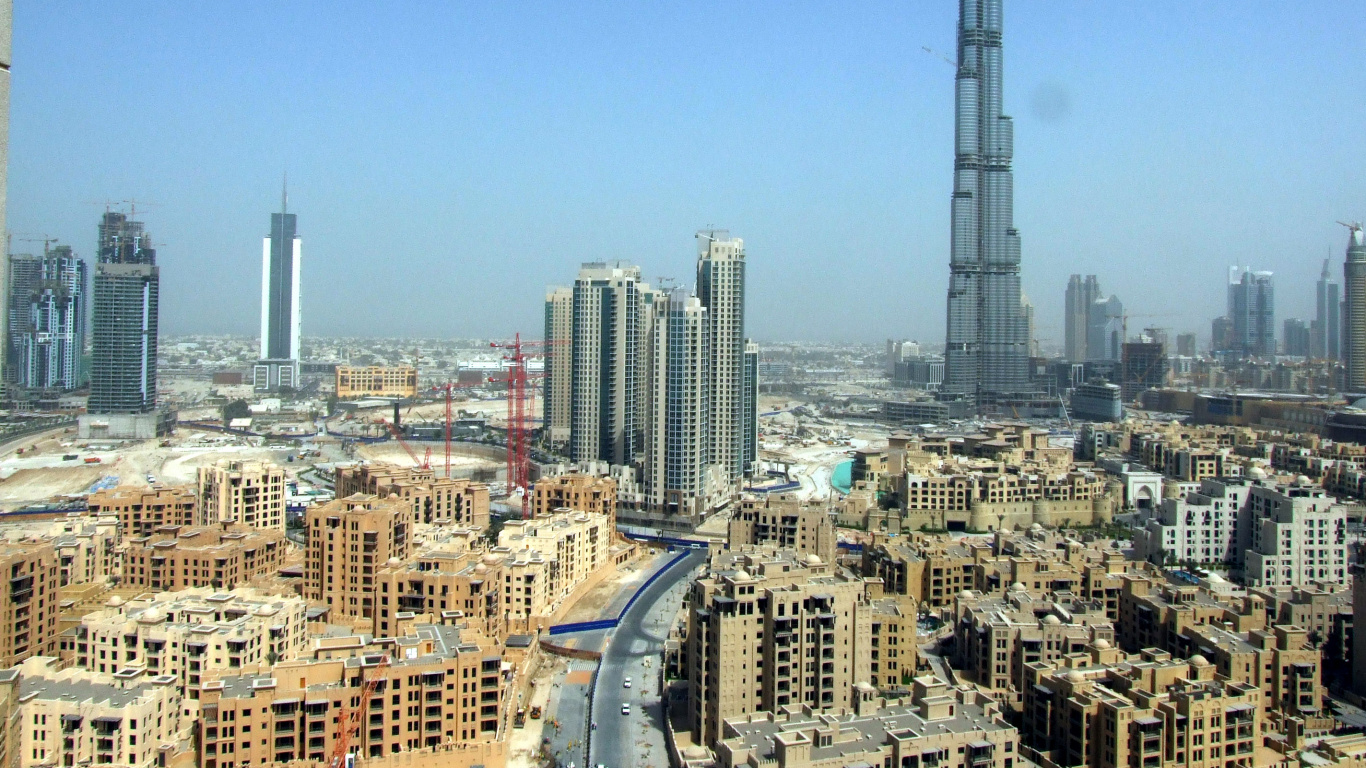 City Skyline Under Blue Sky During Daytime. Wallpaper in 1366x768 Resolution