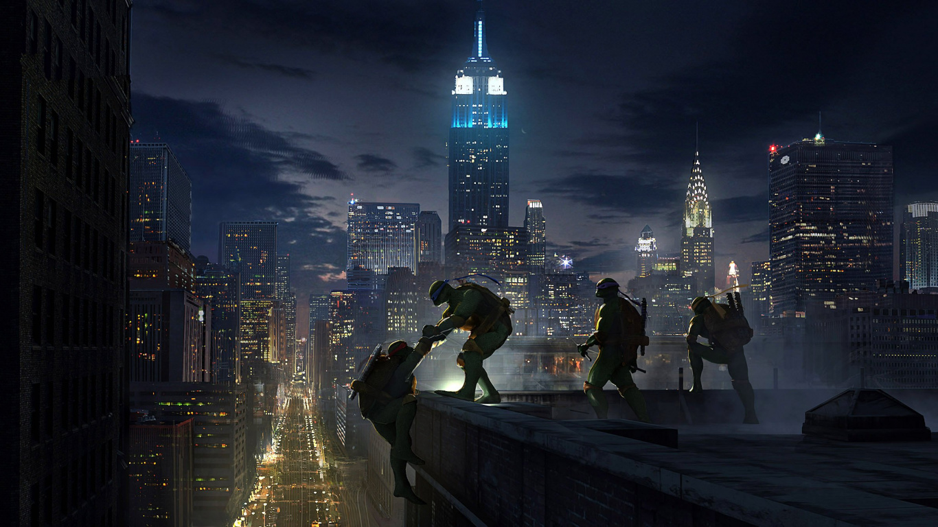 Personnes Marchant Dans la Rue Pendant la Nuit. Wallpaper in 1366x768 Resolution