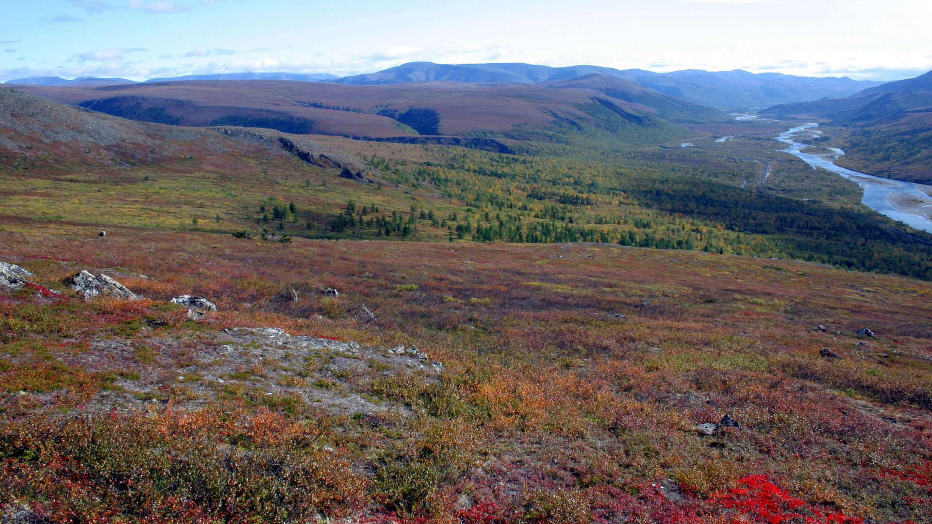 Grüne Wiese in Der Nähe Des Berges Unter Blauem Himmel Tagsüber. Wallpaper in 1920x1080 Resolution