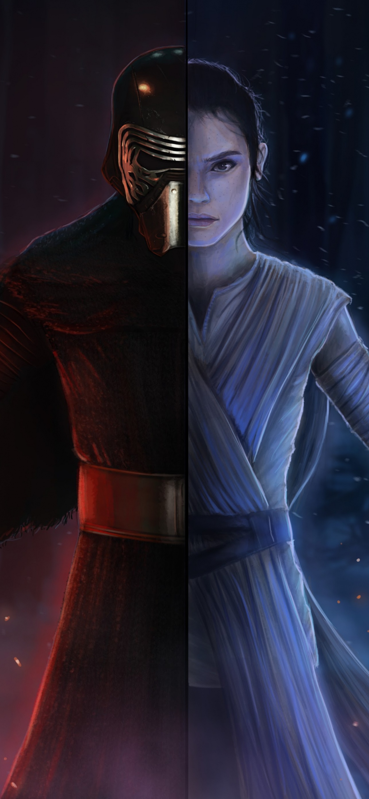 Rey, Chef Suprême Snoke, Luke Skywalker, Star Wars, Obscurité. Wallpaper in 1242x2688 Resolution