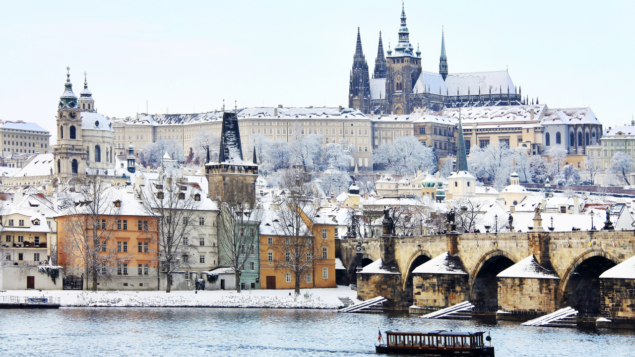 城市, 旅游, 中世纪建筑风格, 查尔斯桥, 布拉格堡 壁纸 1280x720 允许
