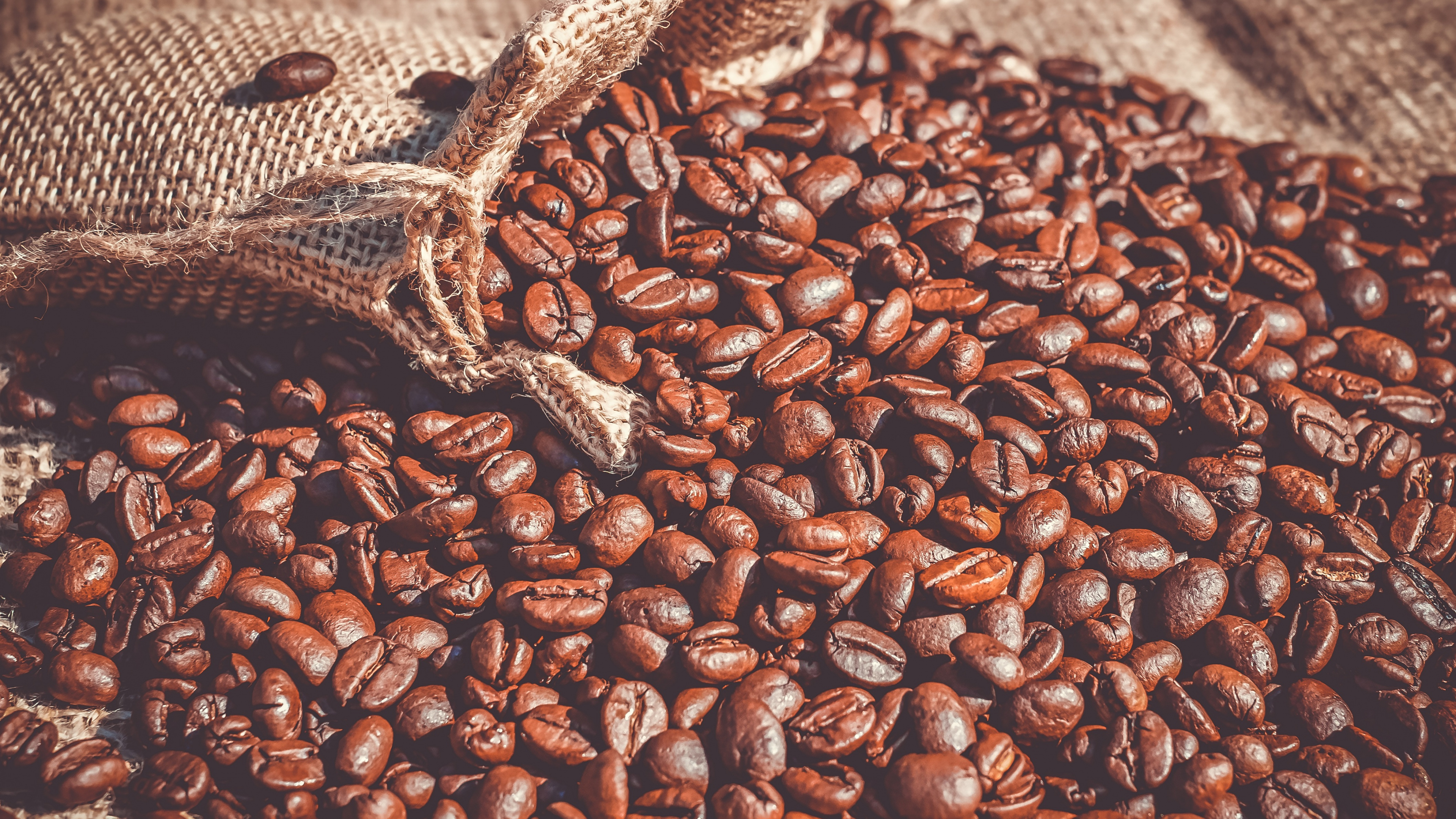 Brown Coffee Beans on Brown Sand. Wallpaper in 3840x2160 Resolution