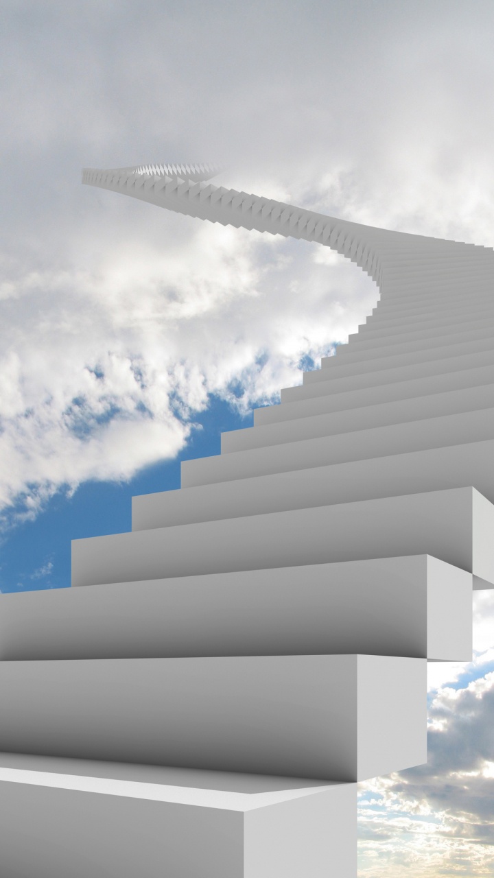 Edificio de Hormigón Blanco Bajo un Cielo Azul y Nubes Blancas Durante el Día. Wallpaper in 720x1280 Resolution