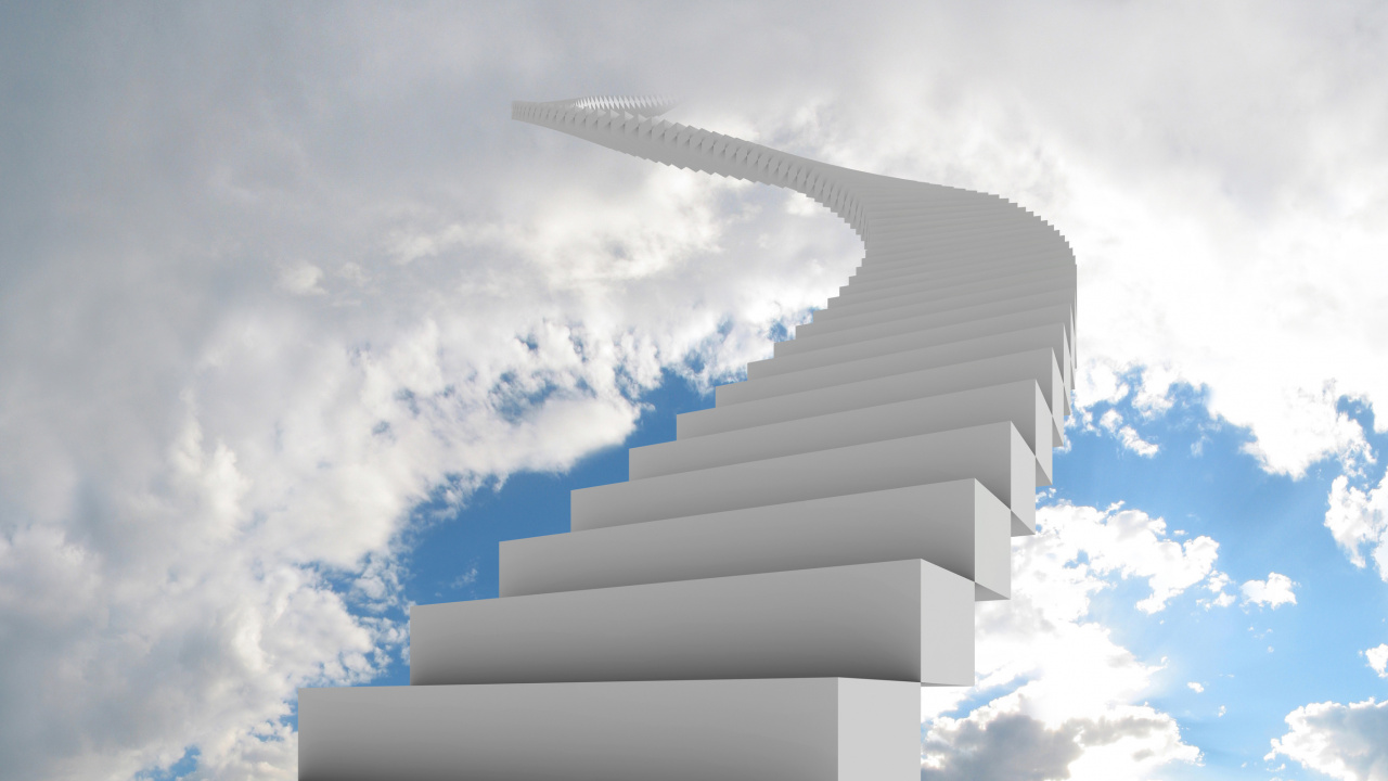 Bâtiment en Béton Blanc Sous Ciel Bleu et Nuages Blancs Pendant la Journée. Wallpaper in 1280x720 Resolution