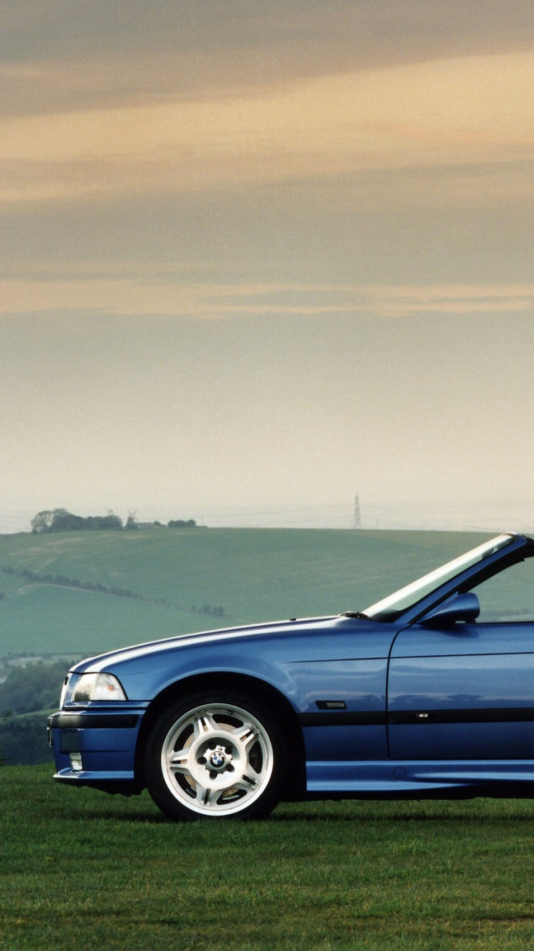 Blue Coupe on Green Grass Field During Daytime. Wallpaper in 750x1334 Resolution