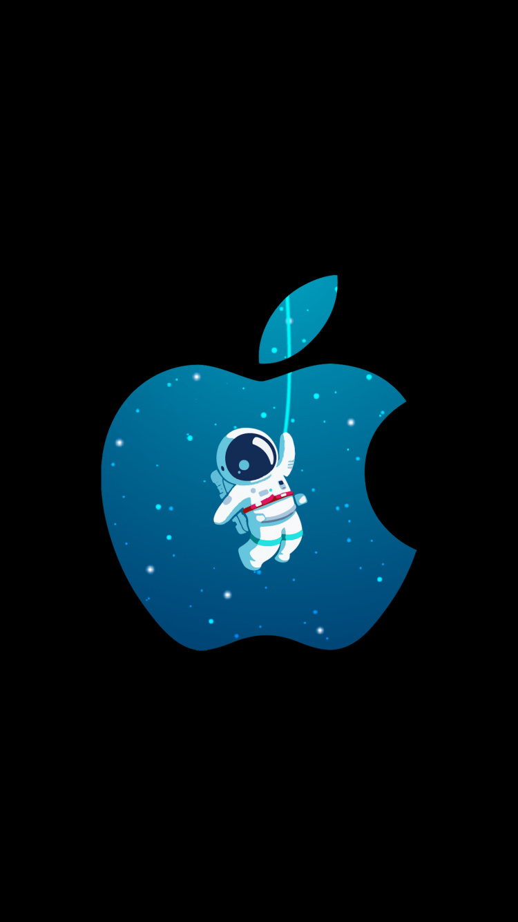 Astronauta, Apple, Amoled, IPhone, Manzana. Wallpaper in 750x1334 Resolution