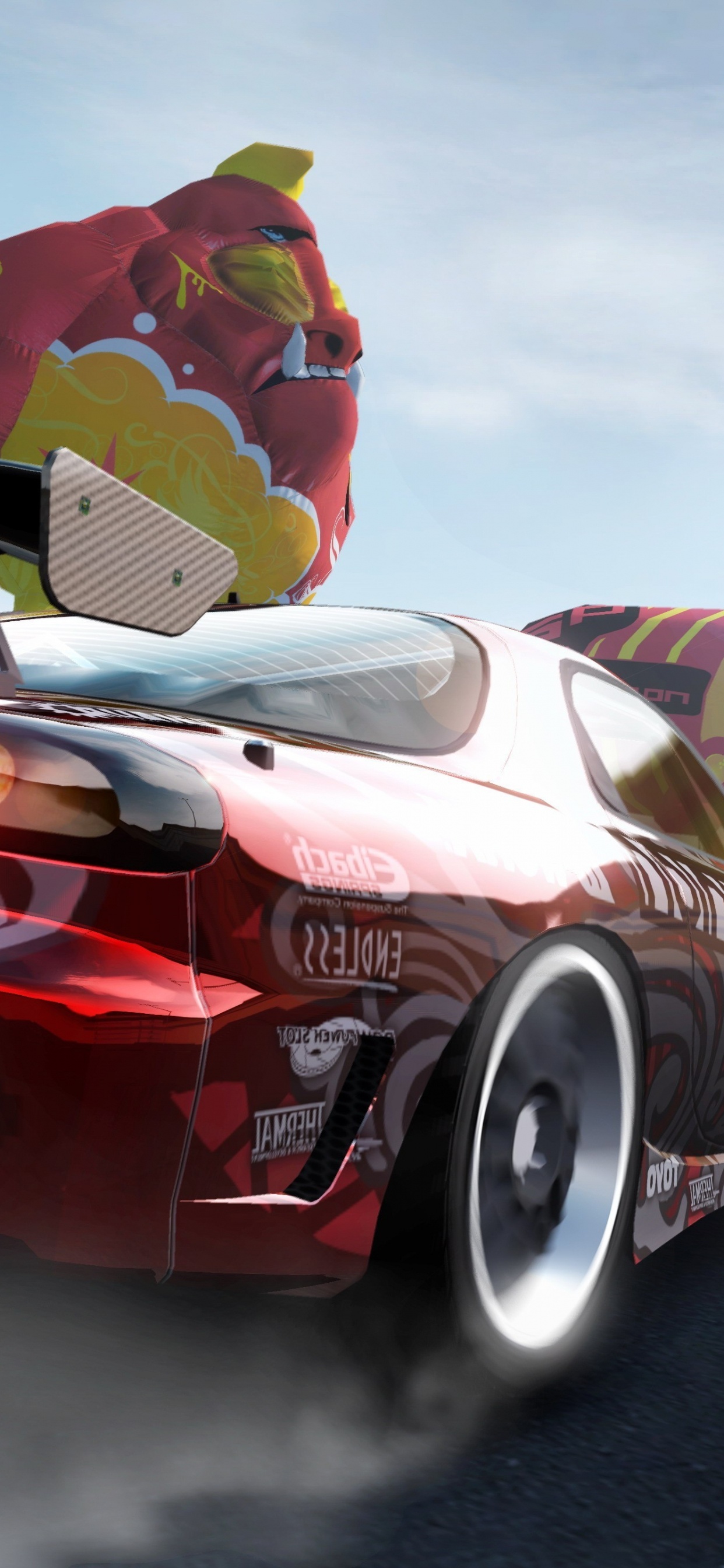 Red Ferrari f 1 on Race Track. Wallpaper in 1242x2688 Resolution