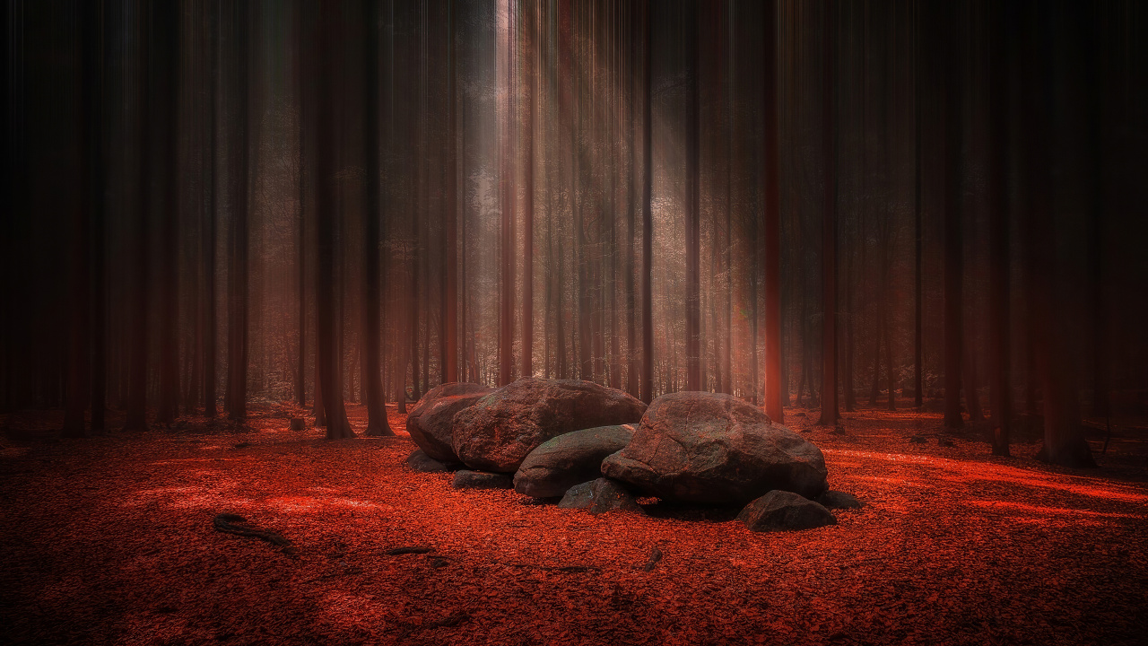 Vorhang, Baum, Theater Vorhang, Theatralische Landschaft, Bühne. Wallpaper in 1280x720 Resolution