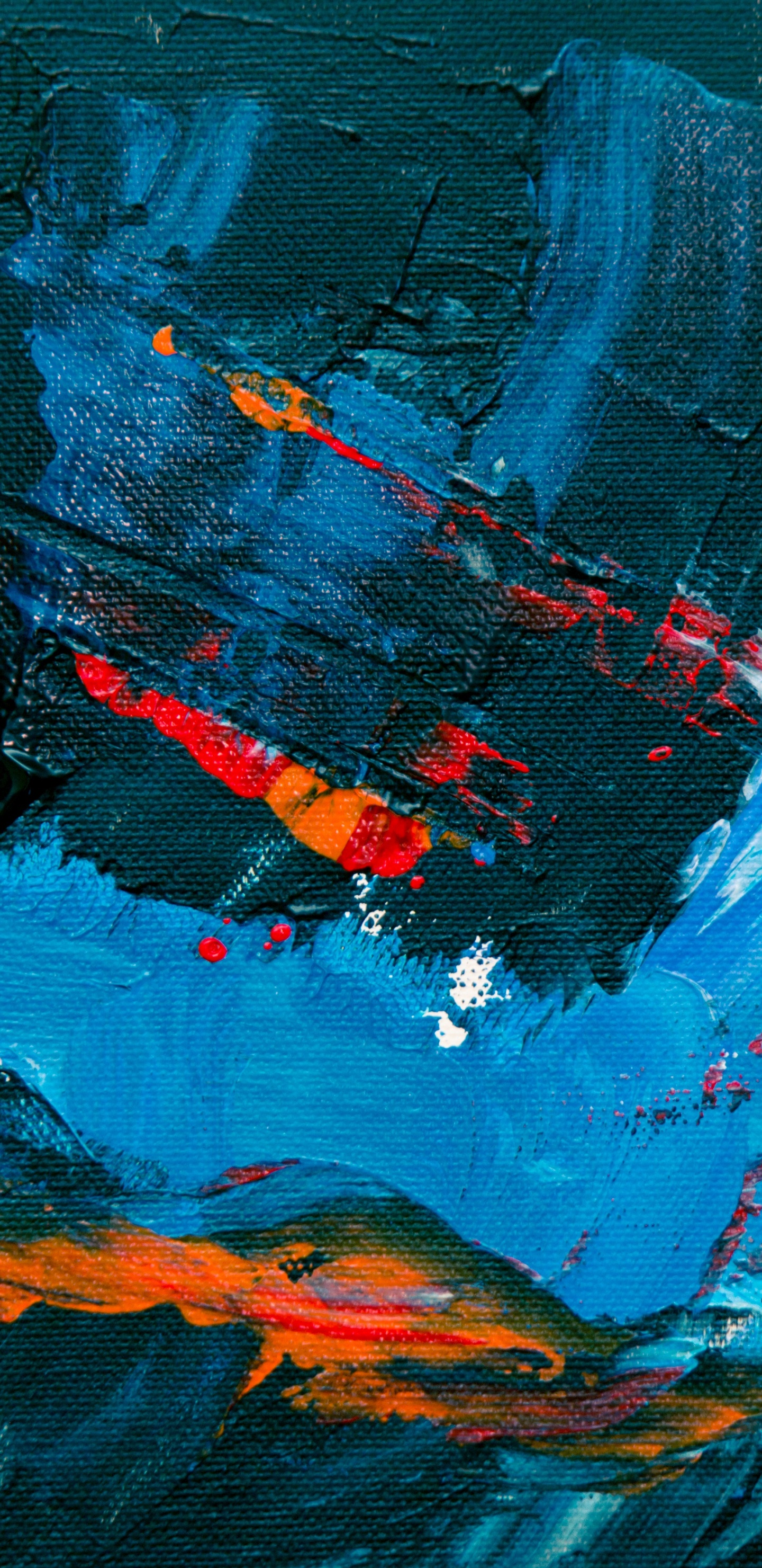 Black Red and Blue Abstract Painting. Wallpaper in 1440x2960 Resolution