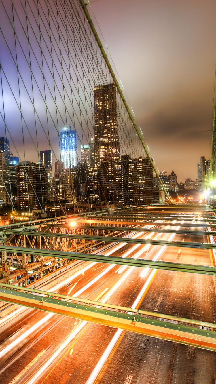 Time Lapse Photography of City Lights During Night Time. Wallpaper in 750x1334 Resolution