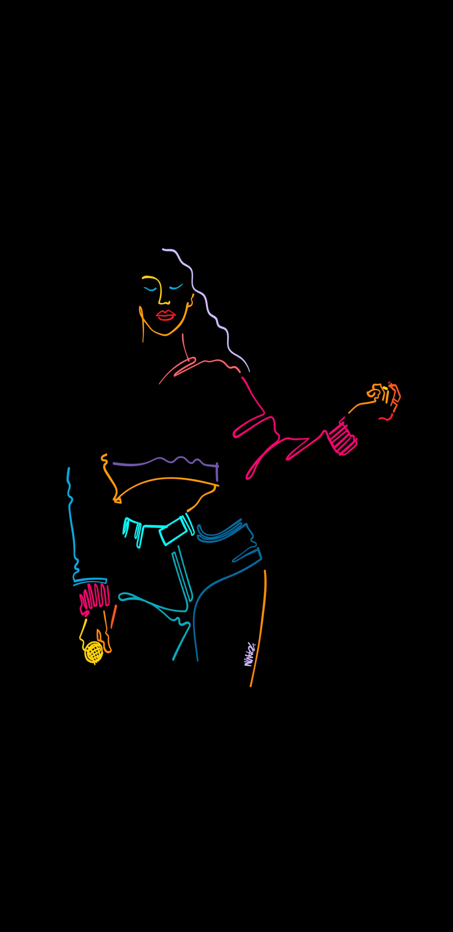 Signe au Néon, Arts Visuels, Graphisme, Dessin, Manche. Wallpaper in 1440x2960 Resolution