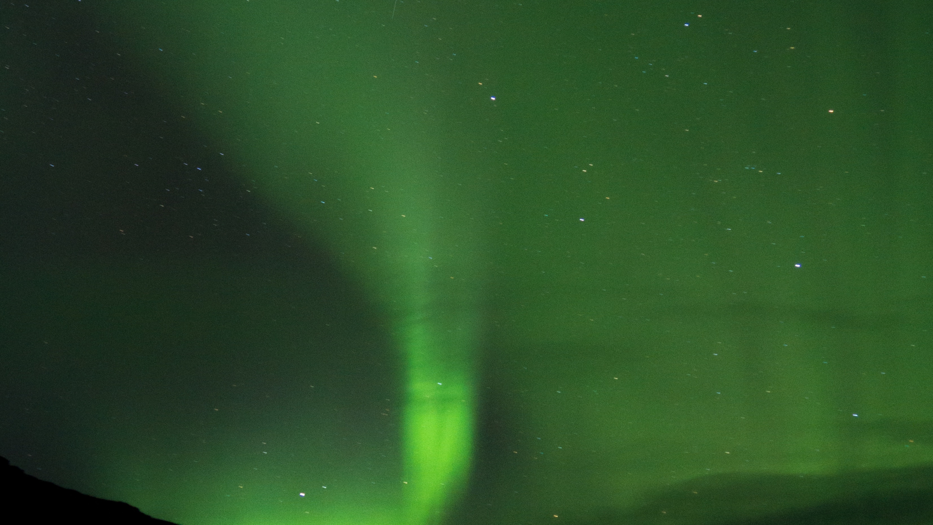 Green Sky With Stars During Night Time. Wallpaper in 1920x1080 Resolution