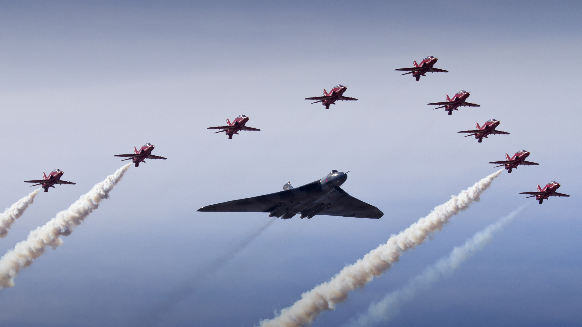 Cuatro Aviones de Combate en el Aire.. Wallpaper in 1920x1080 Resolution