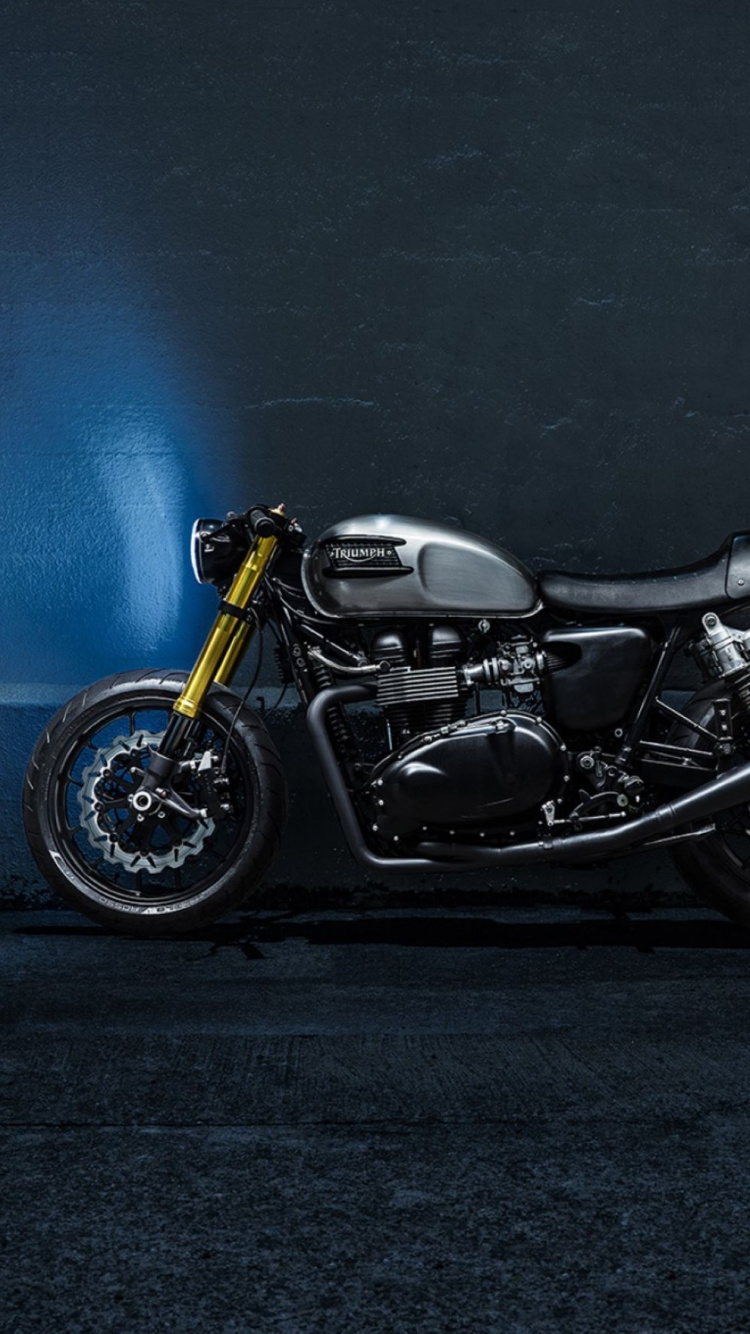 Schwarz-silbernes Cruiser-Motorrad. Wallpaper in 750x1334 Resolution