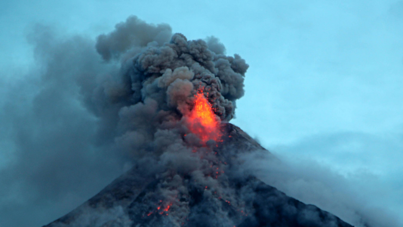 类型的火山爆发, 熔岩圆顶, 火山的地貌, 熔岩, 成层 壁纸 1366x768 允许