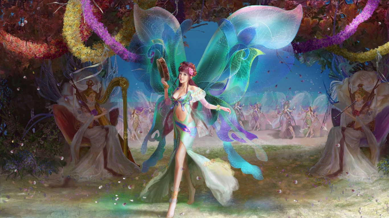 Hada, Hadas Bailarinas, Criatura Mítica, Arte, Artes Creativas. Wallpaper in 1366x768 Resolution