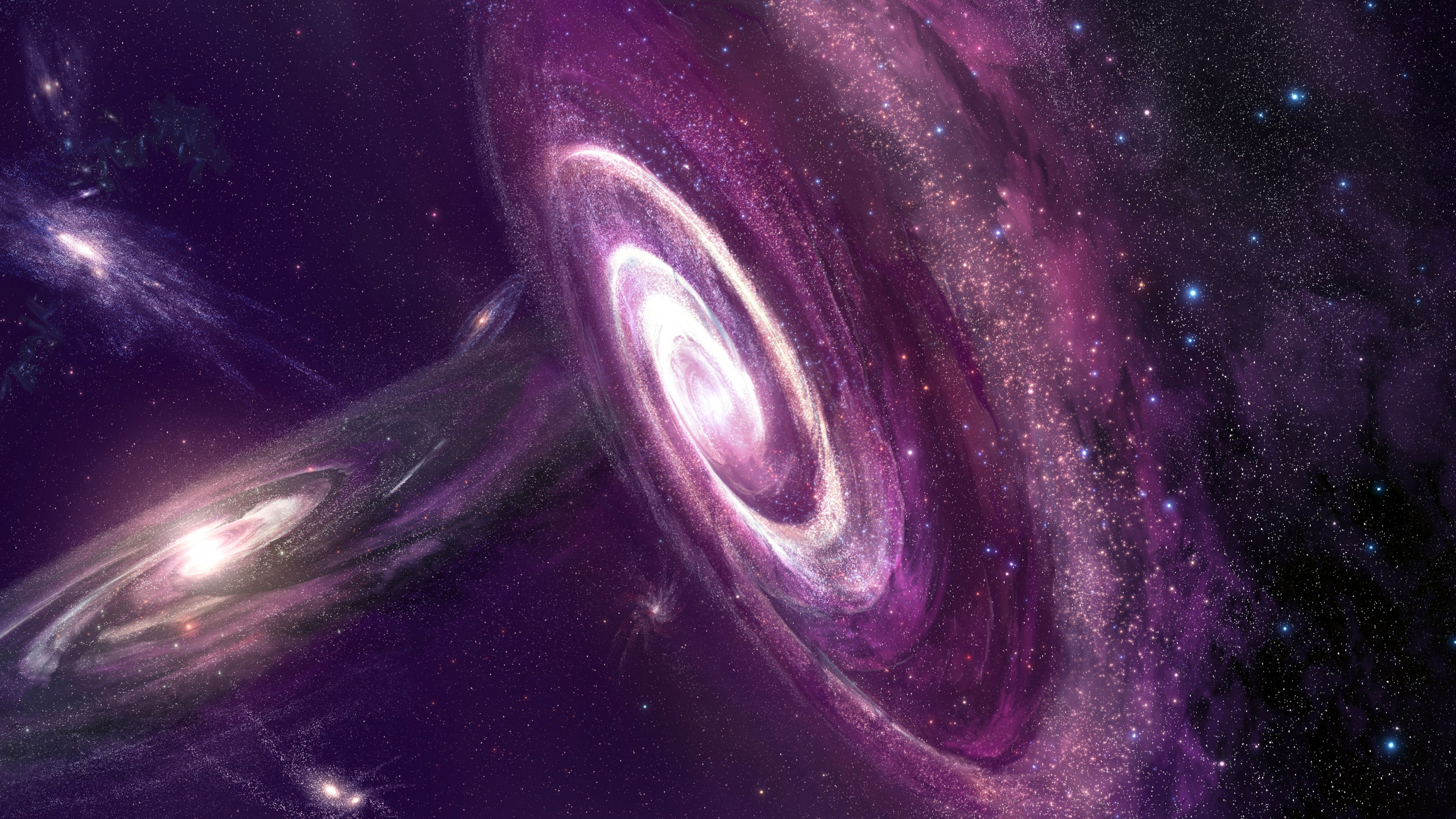 Peinture Abstraite Violette et Noire. Wallpaper in 2560x1440 Resolution