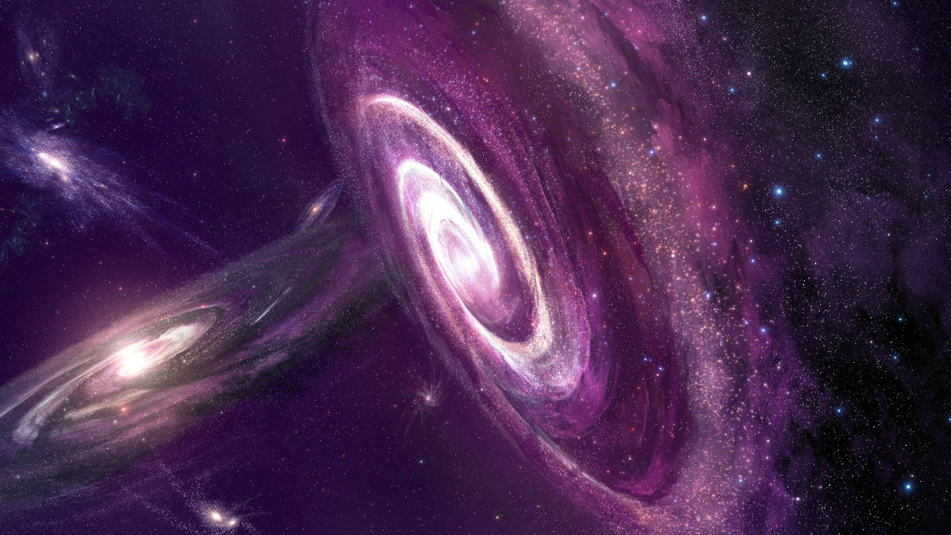 Pintura Abstracta Morada y Negra. Wallpaper in 1366x768 Resolution