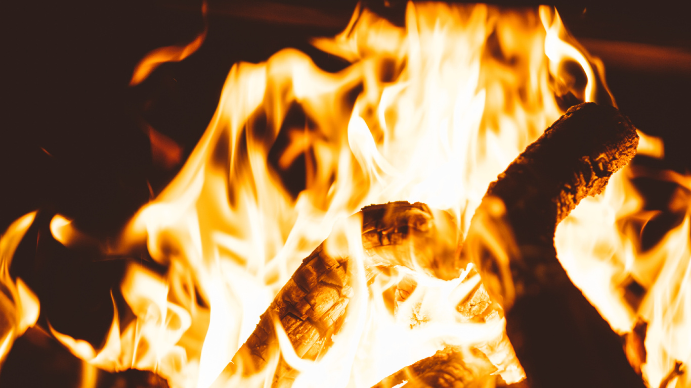 Close up Photo of Fire. Wallpaper in 1366x768 Resolution