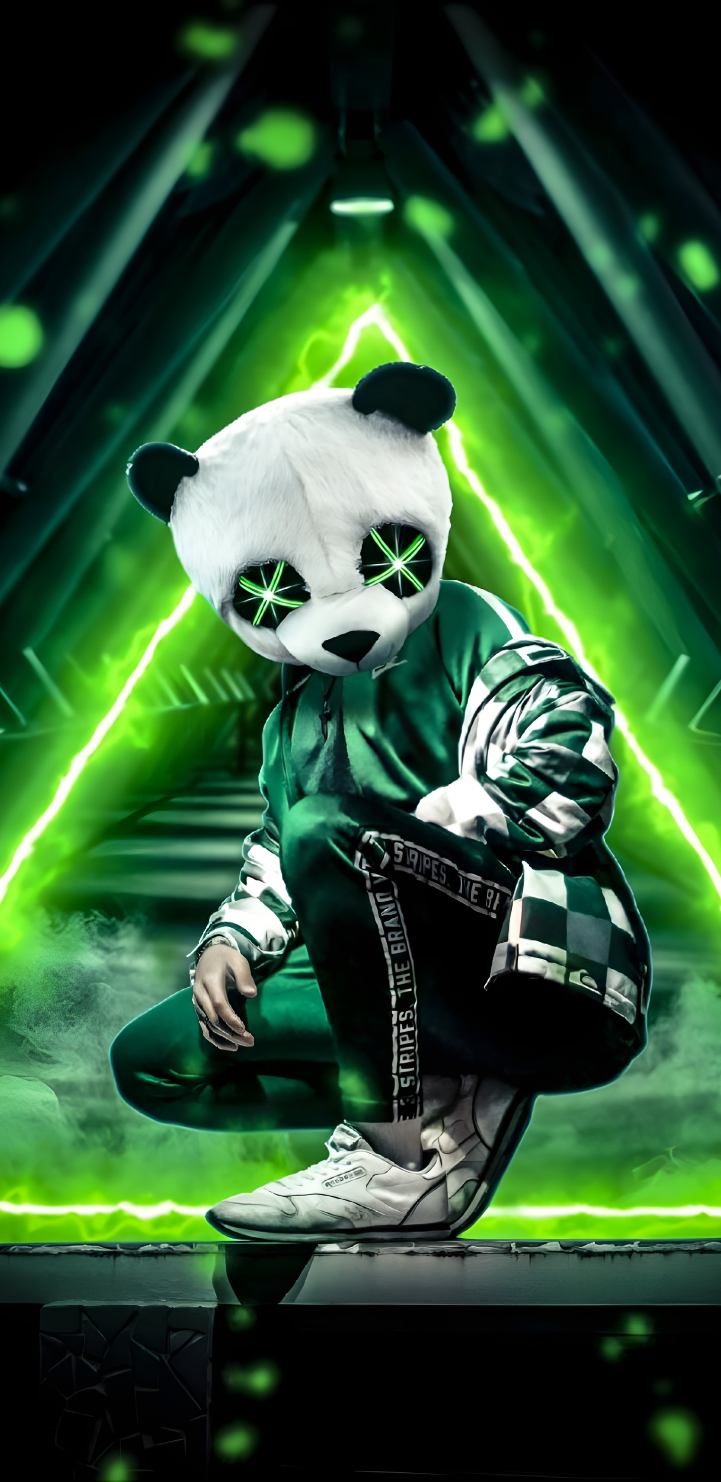 Panda Suprême, Panda, Panda Rouge, Green, Lumière. Wallpaper in 1440x2960 Resolution