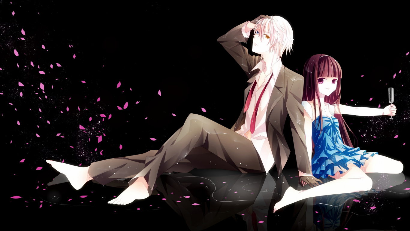 Illustration, Fan-Kunst, Mangaka, Dunkelheit, Schwarze Haare. Wallpaper in 1366x768 Resolution