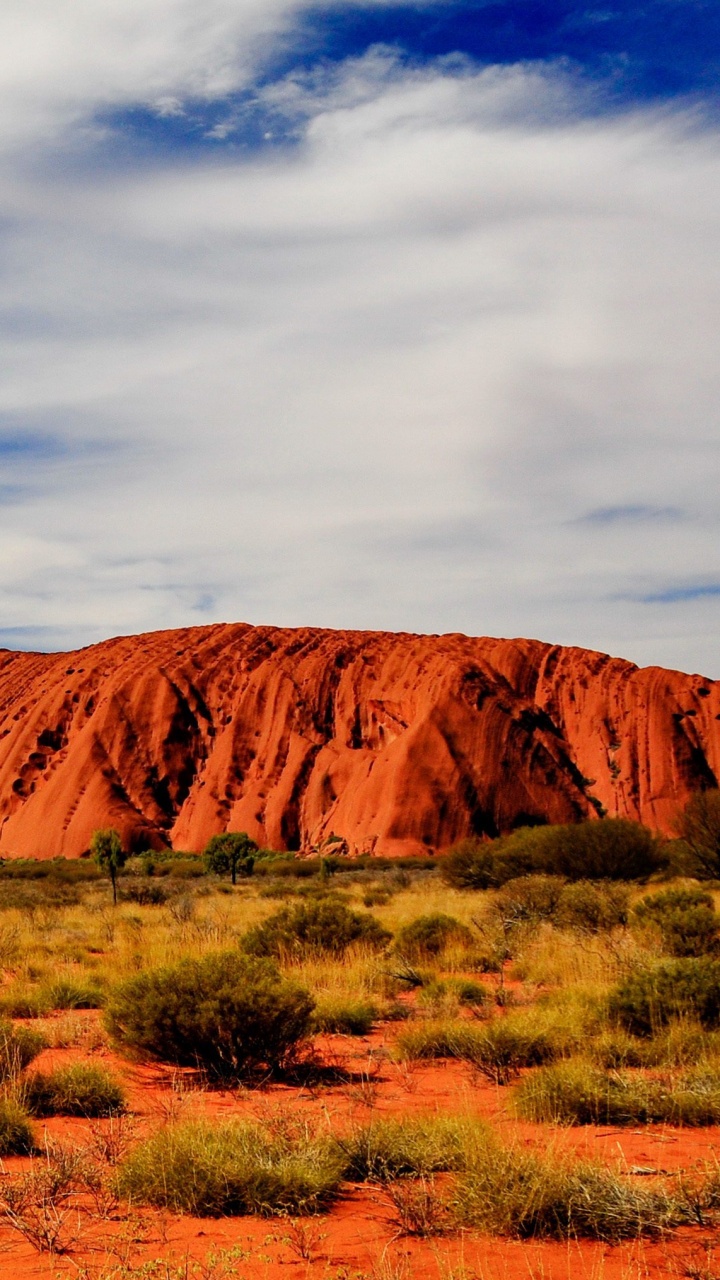 Brown Mountain Under Blue Sky During Daytime. Wallpaper in 720x1280 Resolution