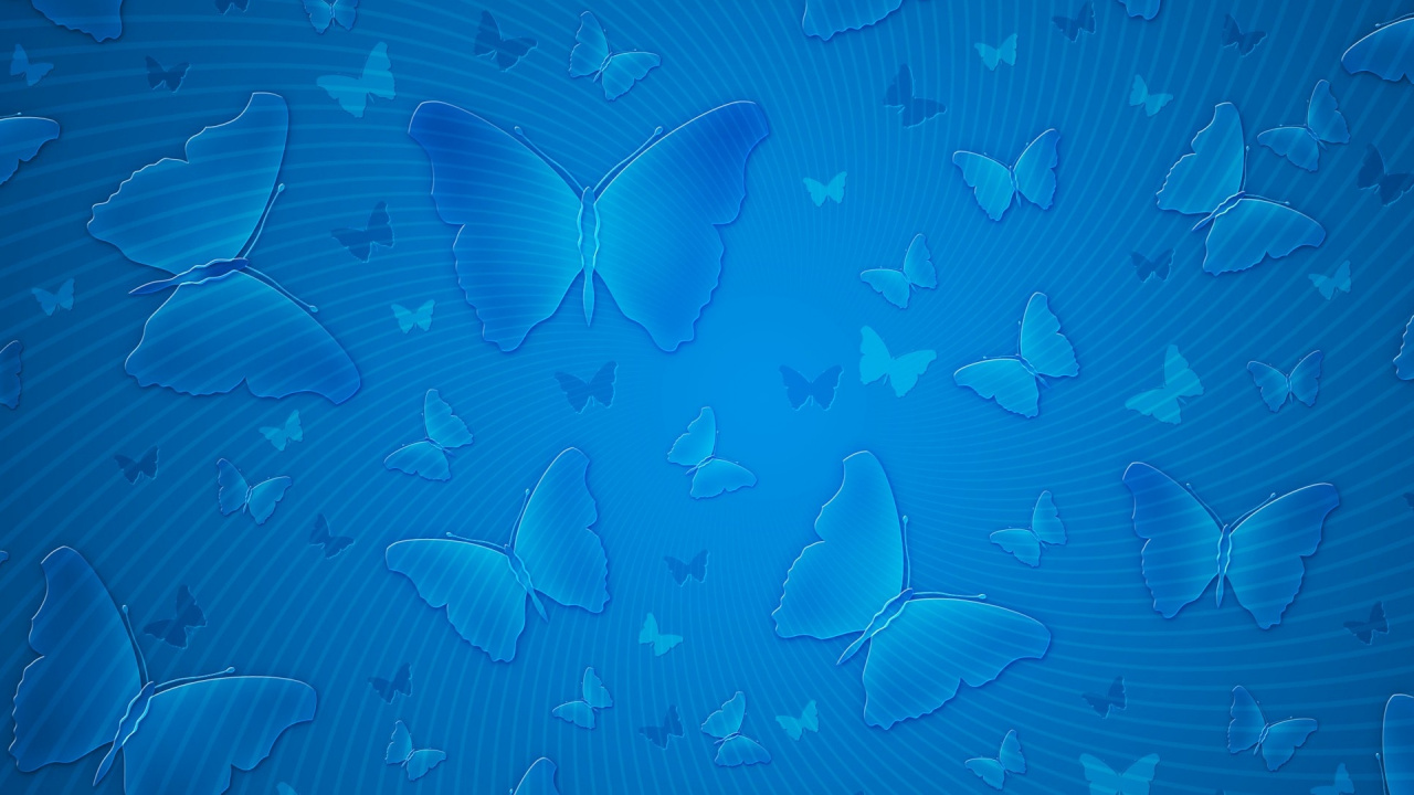 Escuela de Peces Azules y Negros. Wallpaper in 1280x720 Resolution