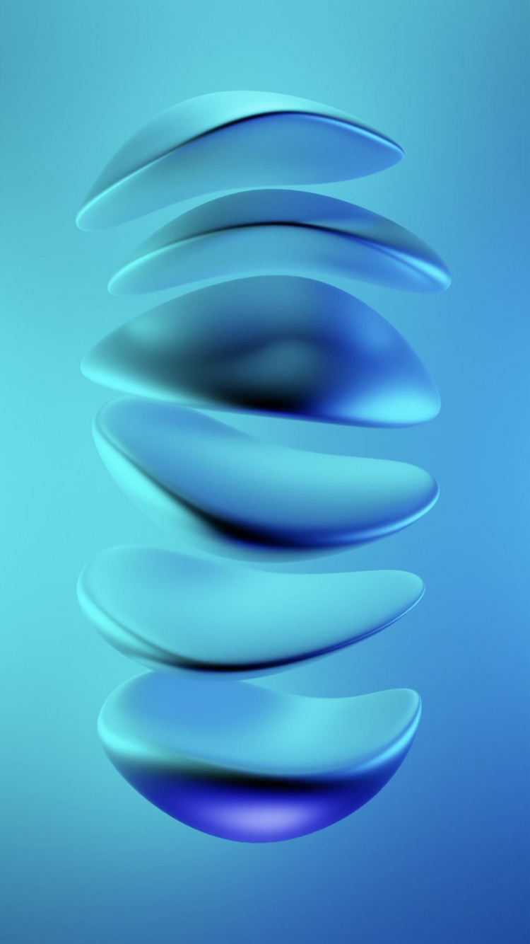 Apples, Graphics, 3d Rendering, Water, Blue. Wallpaper in 750x1334 Resolution