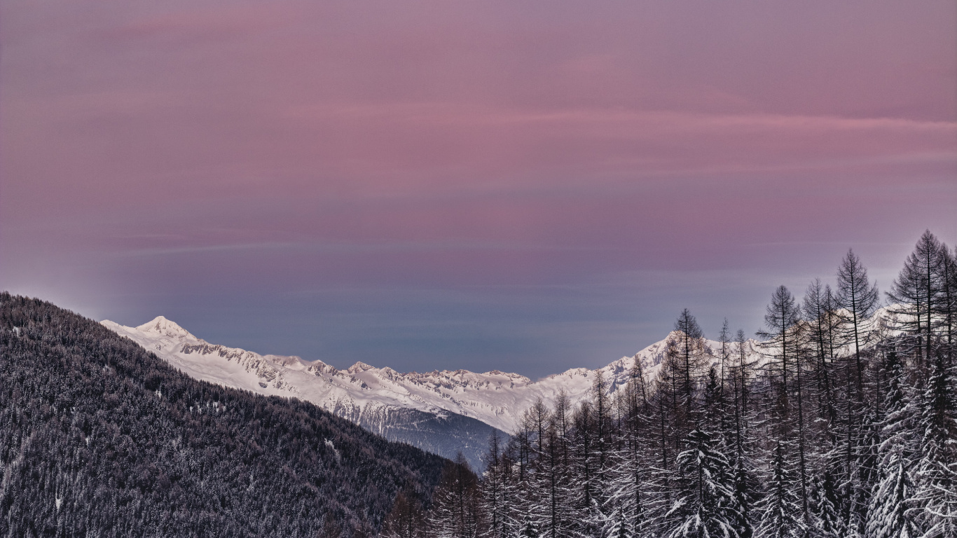 Bergigen Landschaftsformen, Natur, Schnee, Winter, Bergkette. Wallpaper in 1366x768 Resolution