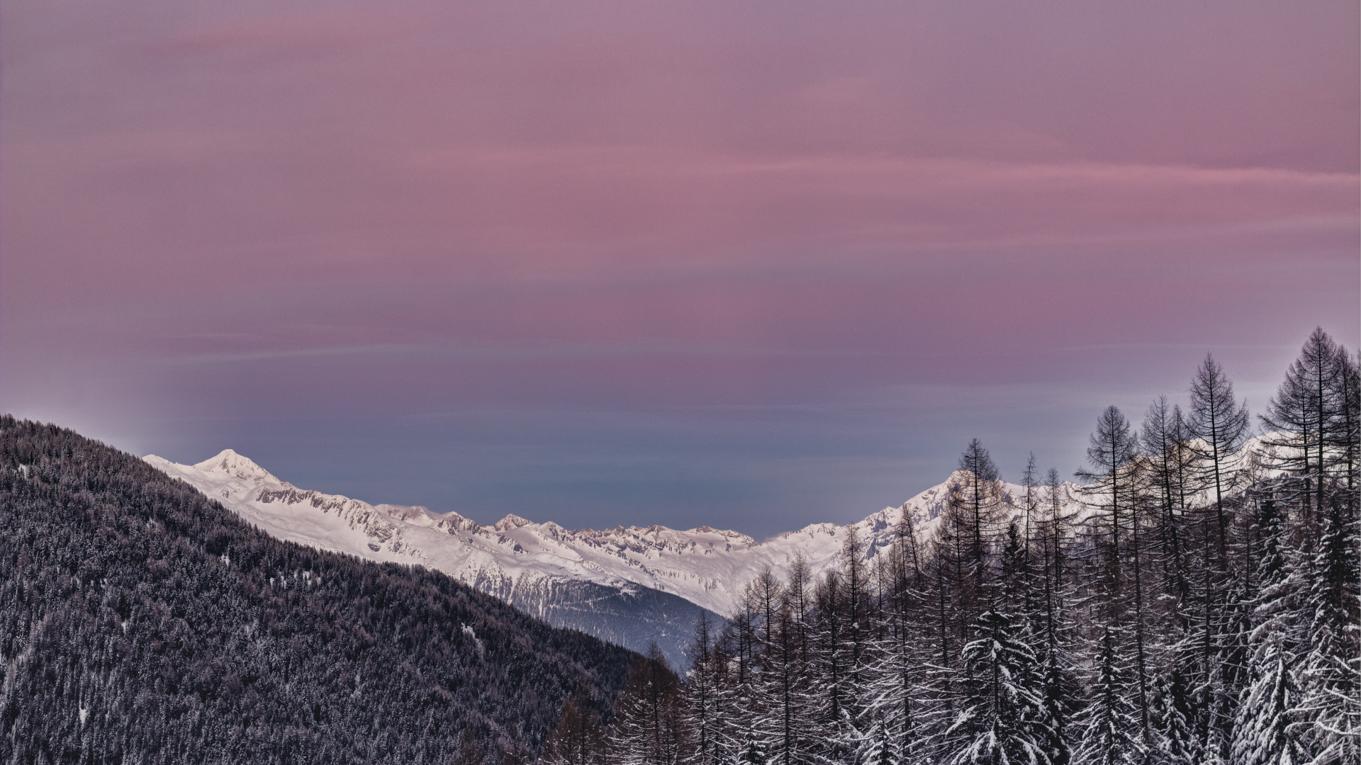 Bergigen Landschaftsformen, Natur, Schnee, Winter, Bergkette. Wallpaper in 1920x1080 Resolution